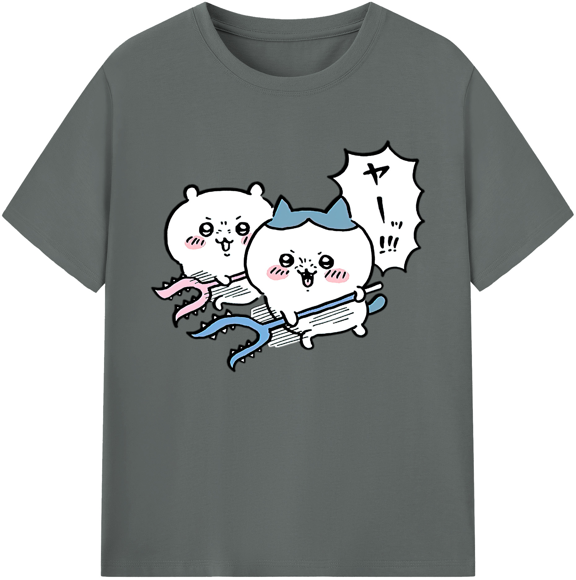 （画像用） ちいかわ ハチワレ Chii-kawa hachiware 綿100％ メンズ半袖Tシャツ｜肌触りやわらか＆通気性